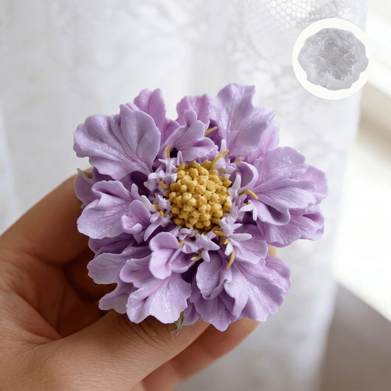 Natural Making Soap - 1 Dreamy Blue Potted Flower Silicone