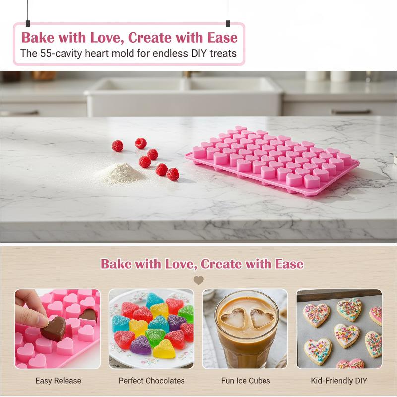 55 Grids Heart Silicone Cake M - đánh giá và giá Soap Making Supplies