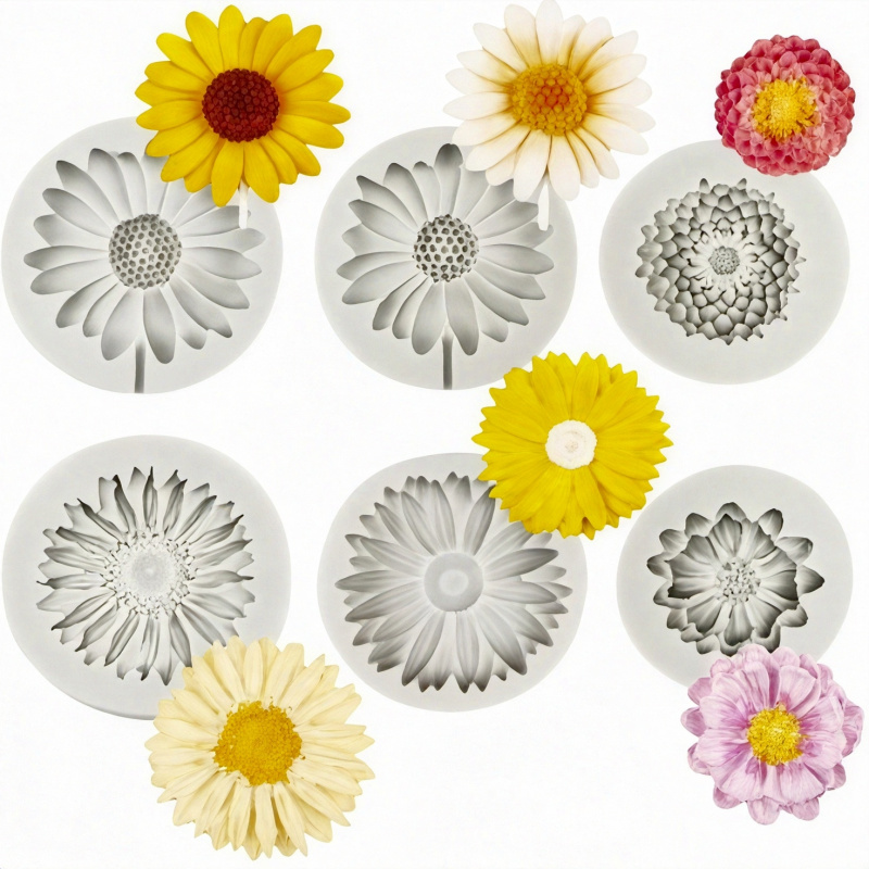 6 Pieces，Sunflower Daisy Silic - đánh giá và giá Soap Making Supplies