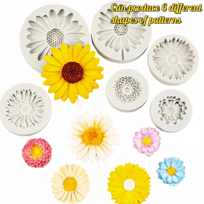 6 Pieces，Sunflower Daisy Silic - đánh giá và giá Soap Making Supplies