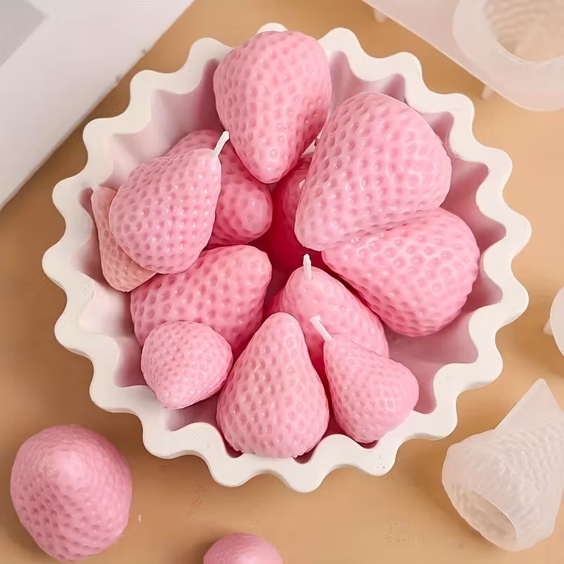 Strawberry Silicone Candle Mol - đánh giá và giá Soap Making Formula