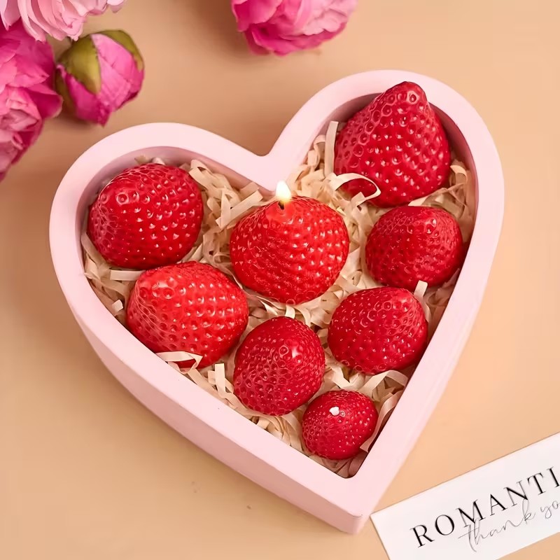 Strawberry Silicone Candle Mol - đánh giá và giá Soap Making Formula