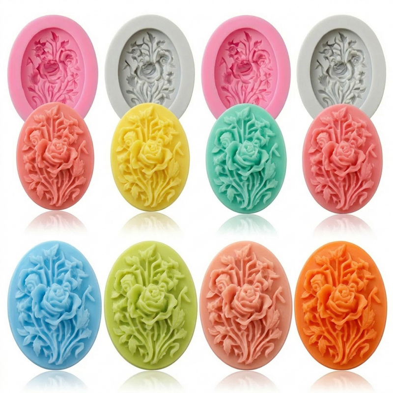 4 Silicone mold with flower sh - đánh giá và giá Soap Making Formula