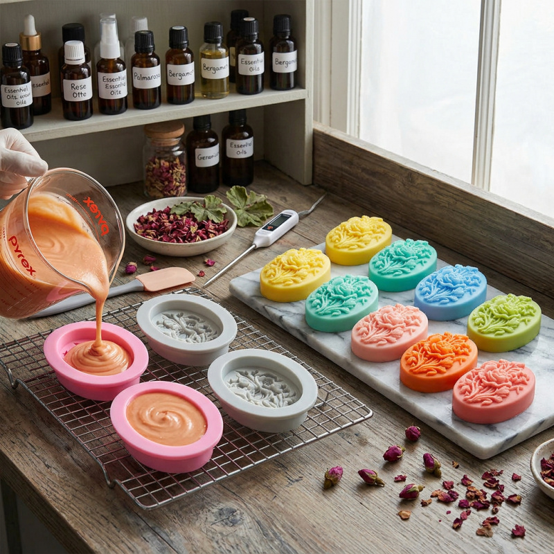 4 Silicone mold with flower sh - đánh giá và giá Soap Making Formula